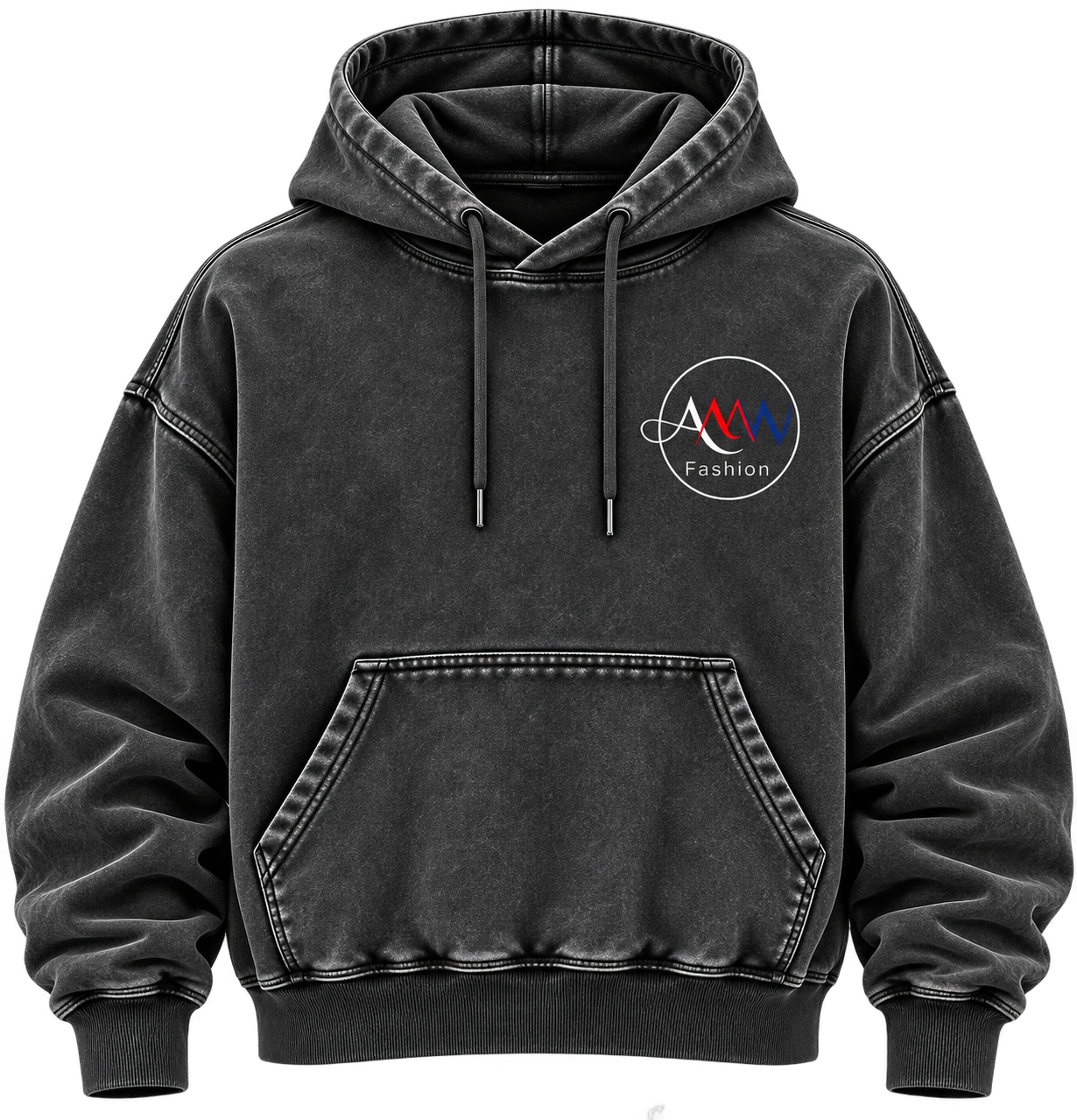 Washed charcoal hoodie AMW Fashion